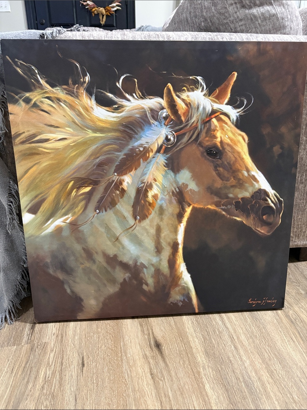 Golden Palomino Horse Canvas Wall Art - Unbranded